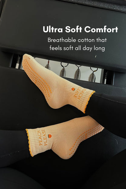 Peach Please Grippy Socks